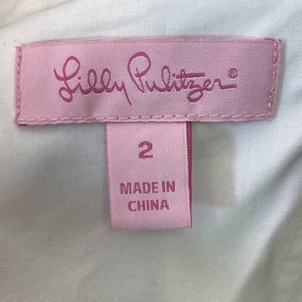 Lilly Pulitzer Angela Strapless Sweetheart Dress Resort White Pink Elephants 2 - Picture 13 of 15